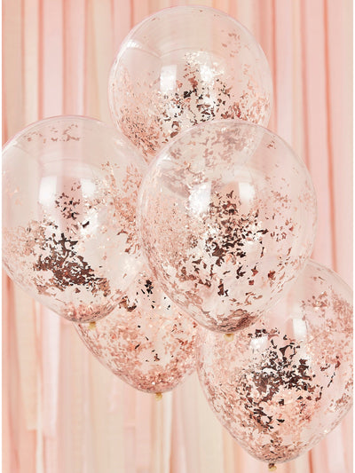 Rose Gold Confetti Balloons