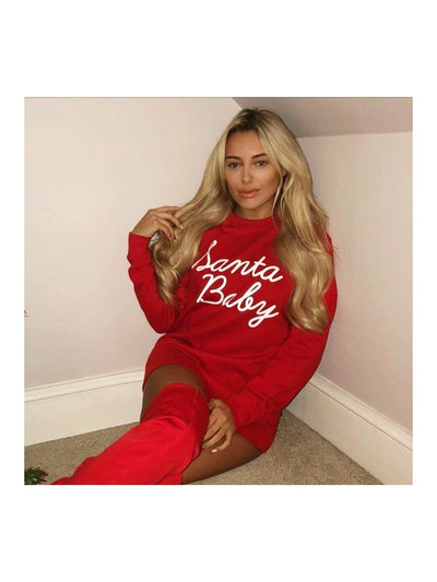 Santa Baby Christmas Jumper in baby Pink