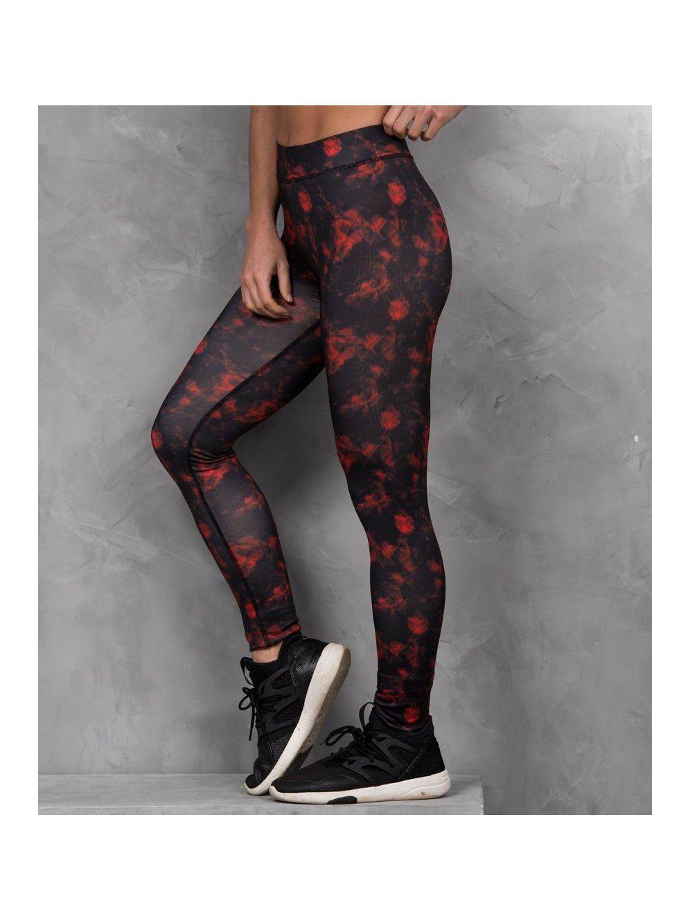 Abstract Red gym leggings