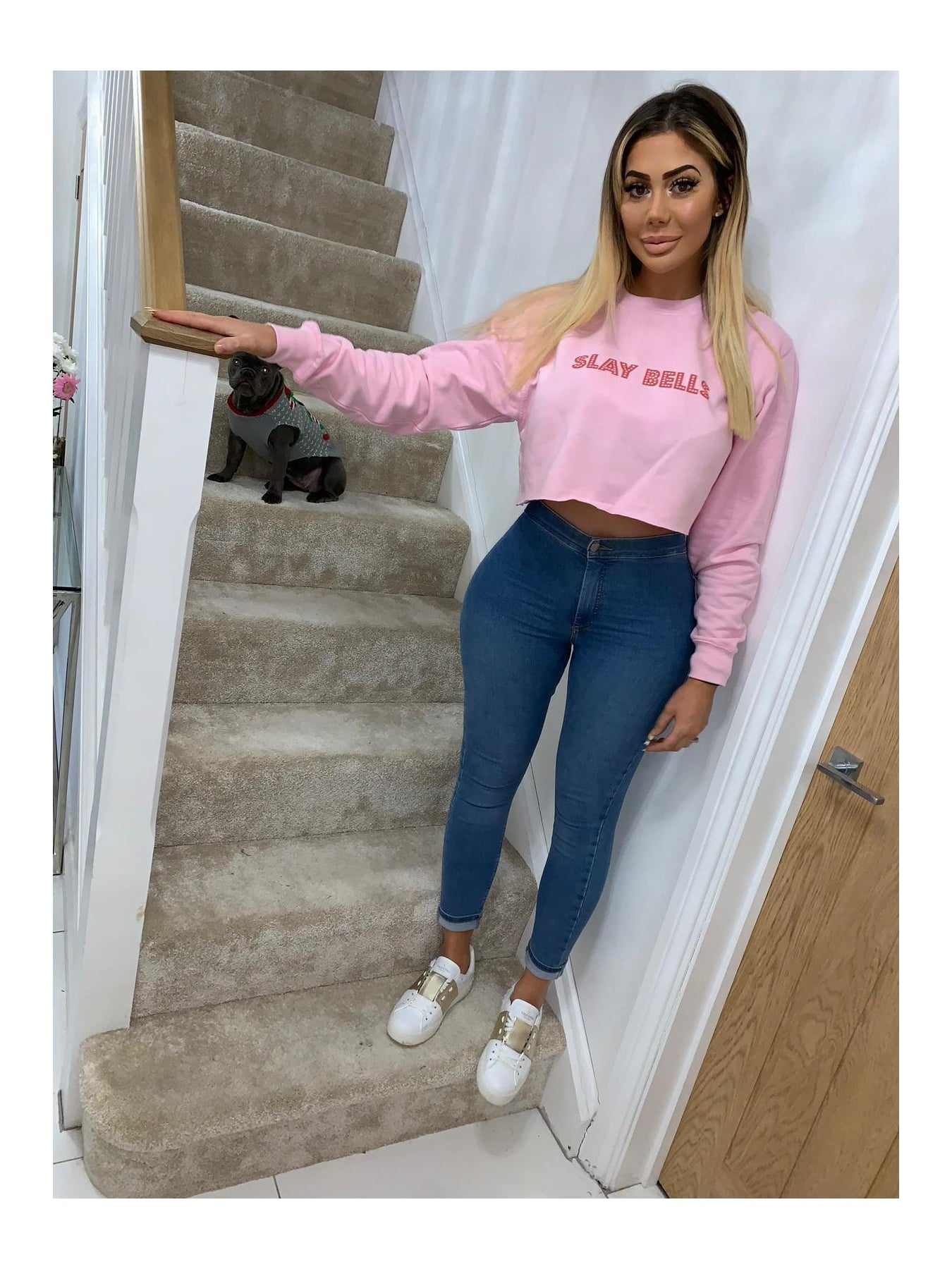 SLAY BELLS cropped Christmas Jumper