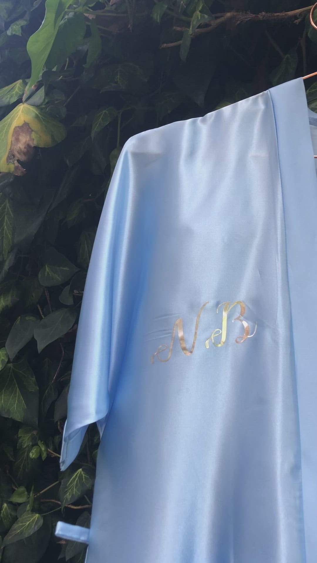 Light blue Personalised Satin Bridesmaid Robe