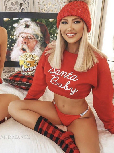 SANTA BABY Cropped Christmas Jumper