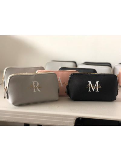 Personalised make-up bag with foil detail