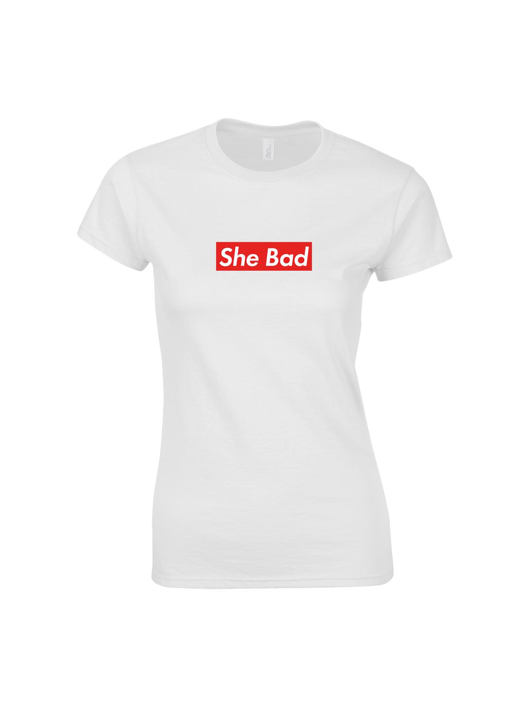 SHE BAD fitted tshirt