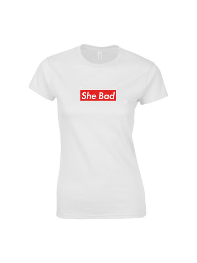 SHE BAD fitted tshirt