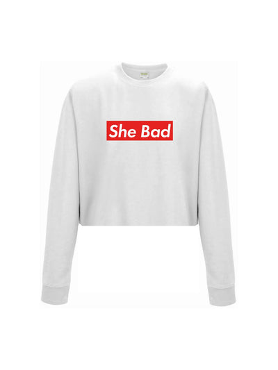 SHE BAD cropped sweatshirt